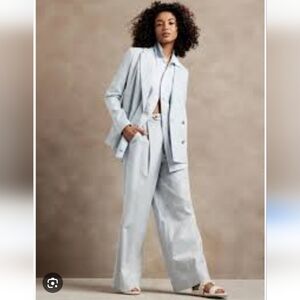 Banana Republic Linen-Cotton Wide-Leg Pant in Dream